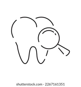 Dental or dentist vector line icon. Health care, medicine and medical Editable stroke. Hospital Tooth