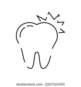 Dental or dentist vector line icon. Health care, medicine and medical Editable stroke. Hospital Tooth