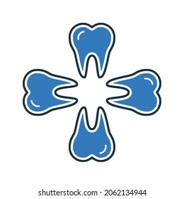 Odontología, icono de odontología. Diseño vectorial simple editable aislado en un fondo blanco.