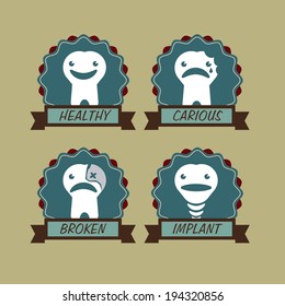 Dental design over beige background, vector illustration