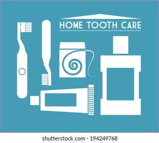 Dental design over blue background, vector illustration