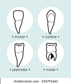 Dental design over blue background, vector illustration