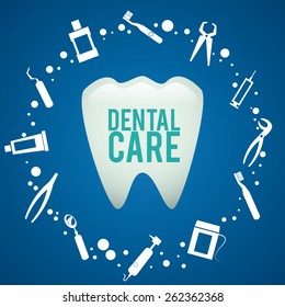 Dental design over blue background,vector illustration.