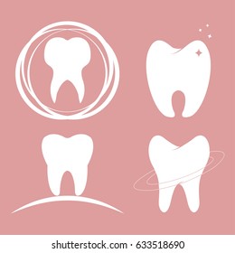 Dental design teeth set icon vector