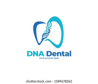 dental dna design logo vector, health design concept