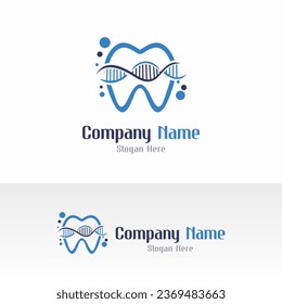 Plantilla de diseño de vectores con logotipo de ADN dental