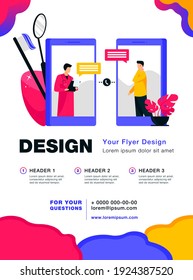 Dental doctor consulting patient online. Smartphone, health, physician flat vector illustration. Stomatology and digital technology concept for banner, website design or landing web page