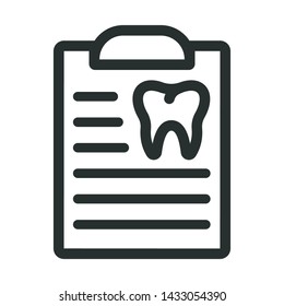 dental document - minimal line web icon. simple vector illustration. concept for infographic, website or app.