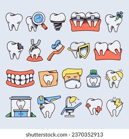 Dental Doodle Hand Drawn Set