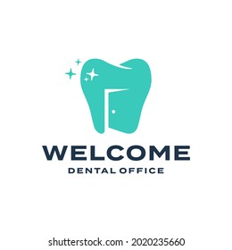 Dental and Door Negative Space Logo Design