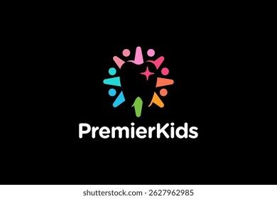 dental with dot negative space abstract vector logo design