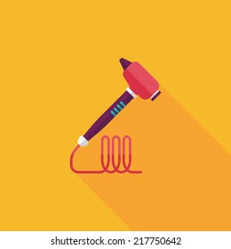 Dental drill flat icon with long shadow
