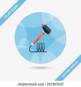 Dental drill flat icon with long shadow