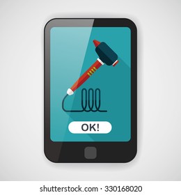 Dental drill flat icon with long shadow