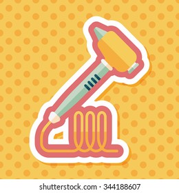 Dental drill flat icon with long shadow