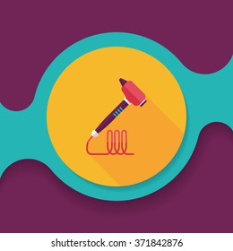 Dental drill flat icon with long shadow