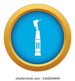 Dental drill icon blue vector isolated on white background for any design