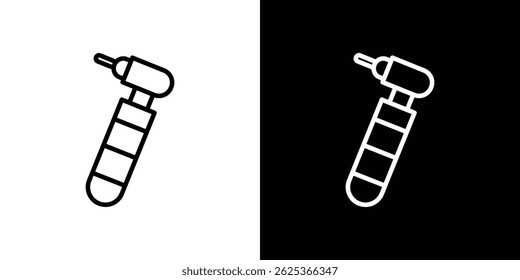Icono de taladro dental concepto de trazo sobre fondo blanco