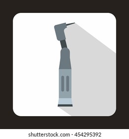 Dental drill icon in flat style on a white background