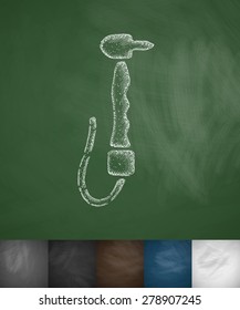 dental drill icon. Hand drawn vector illustration. Chalkboard Design