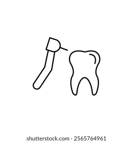 Dental drill icon line art vector