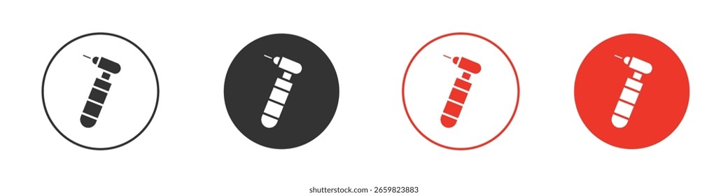Icono dental del taladro para el logotipo, símbolo de la muestra del Vector para el diseño