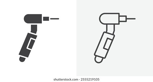 Dental drill icon. outlined vector style.