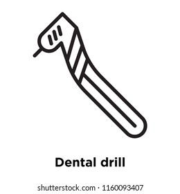 Dental drill icon vector isolated on white background, Dental drill transparent sign , line and outline elements in linear style