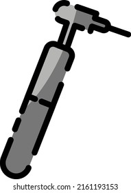 Dental drill, illustration, vector on a white background.