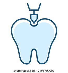 Dental drill line icon vector isolated. Simple symbol of tooth drilling. Concept of dentistry. Orthodontic treatment.