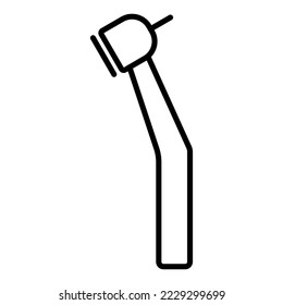 Dental drill outline icon. Dental handpiece Vector illustration.