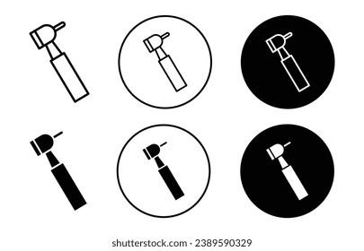 Conjunto de ilustraciones de iconos del vector de perforación dental