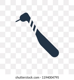 Dental drill vector icon isolated on transparent background, Dental drill transparency concept can be used web and mobile