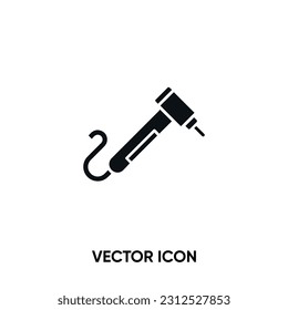 Icono del vector de perforación dental. Ilustración vectorial plana moderna y simple para sitio web o aplicación móvil. Símbolo de taladro dental, ilustración de logotipo. Gráficos vectoriales perfectos para píxeles	