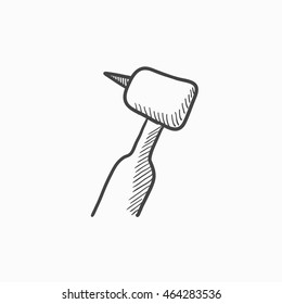 Dental drill vector sketch icon isolated on background. Hand drawn Dental drill icon. Dental drill sketch icon for infographic, website or app.