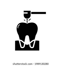 Dental Drilling Filled Icon Vector Illustration