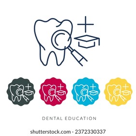 Cursos de educación dental - Archivo de icono de acciones como archivo EPS 10