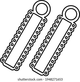 Dental elastomeric rings. Vector outline illustration.