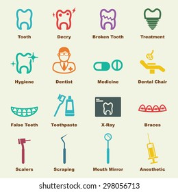 dental elements, vector infographic icons