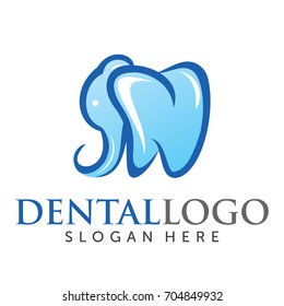 Dental Elephant  Logo Vector
