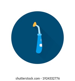 Dental equipment icon with long shadow. Dental ultraviolet lamp sing. Vector illustration for dentistry clinic. Orthodontics concept.
