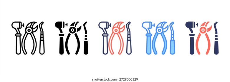 Dental Equipment Icon Set Multiple Style Collection