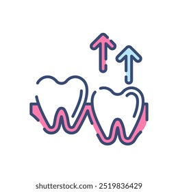 Dental Eruption Fill Color Icon, Vector illustration