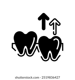 Dental Eruption Glyph Icon, Vector illustration