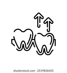 Dental Eruption Outline Icon, Vector illustration