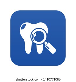 Dental examination icon blue vector isolated on white background