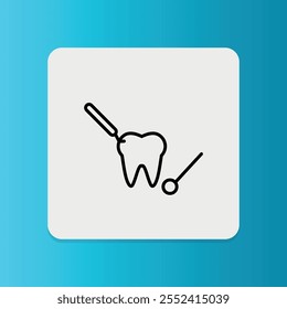 Dental examination icon. Editable stroke. Vector illustration