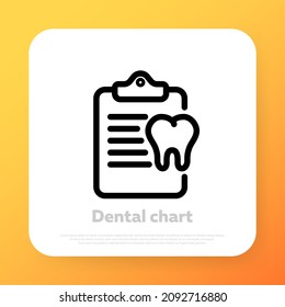 Dental examination icon. Tooth care concept. Treat a tooth. Vector line icon for Business and Advertising.