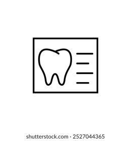 ícone Relatório de exame dentário. Dental Care, Odontologia, Conceito de Saúde Dental.