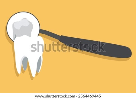 Dental examination of a tooth with a stone.The formation of tartar is a common